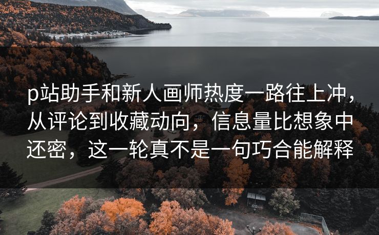 p站助手和新人画师热度一路往上冲，从评论到收藏动向，信息量比想象中还密，这一轮真不是一句巧合能解释  第1张