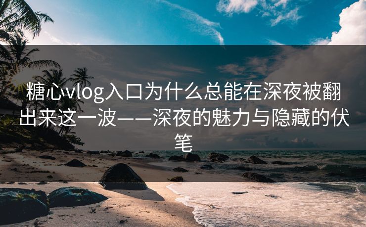 糖心vlog入口为什么总能在深夜被翻出来这一波——深夜的魅力与隐藏的伏笔