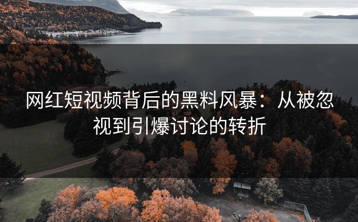 网红短视频背后的黑料风暴:从被忽视到引爆讨论的转折 网红短视频背后的黑料风暴:从被忽视到引爆讨论的转折