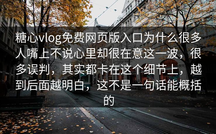 糖心vlog免费网页版入口为什么很多人嘴上不说心里却很在意这一波，很多误判，其实都卡在这个细节上，越到后面越明白，这不是一句话能概括的  第1张